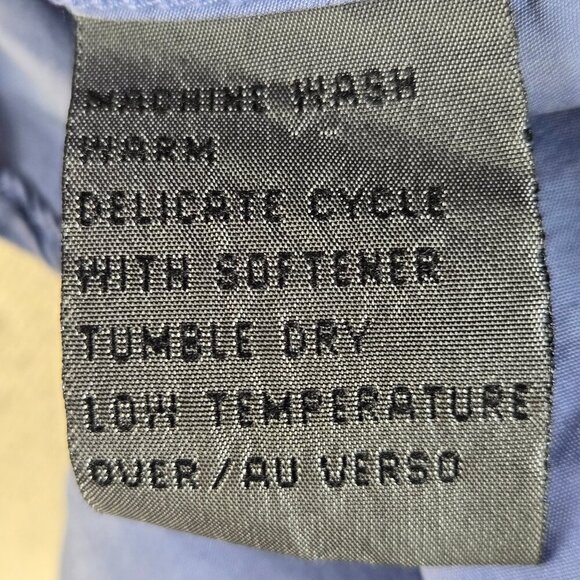 Liz Wear Petite Size Small Blue Button Front Shirt 100% Silk Round Neck Long Slv - Picture 11 of 13